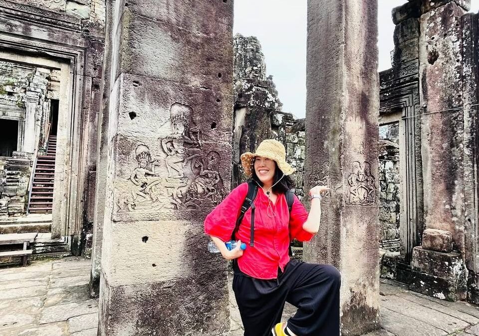 アンコール遺跡ではこの様に楽しくて、綺麗にお写真が撮れる場所が沢山有ります－。