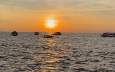 連続で今日もお客様にトンレサップ湖で夕日をご鑑賞頂きました！